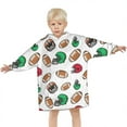 thumbnail image 3 of Football Helmets and Balls Pattern Blanket Hoodies for Kids 6-13YR Oversize Wearable Blanket Hoodies for Boys Girls Teens, 3 of 7