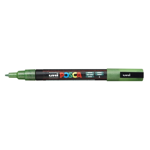 POSCA Paint Marker, PC-3M Fine Bullet, Glitter Green