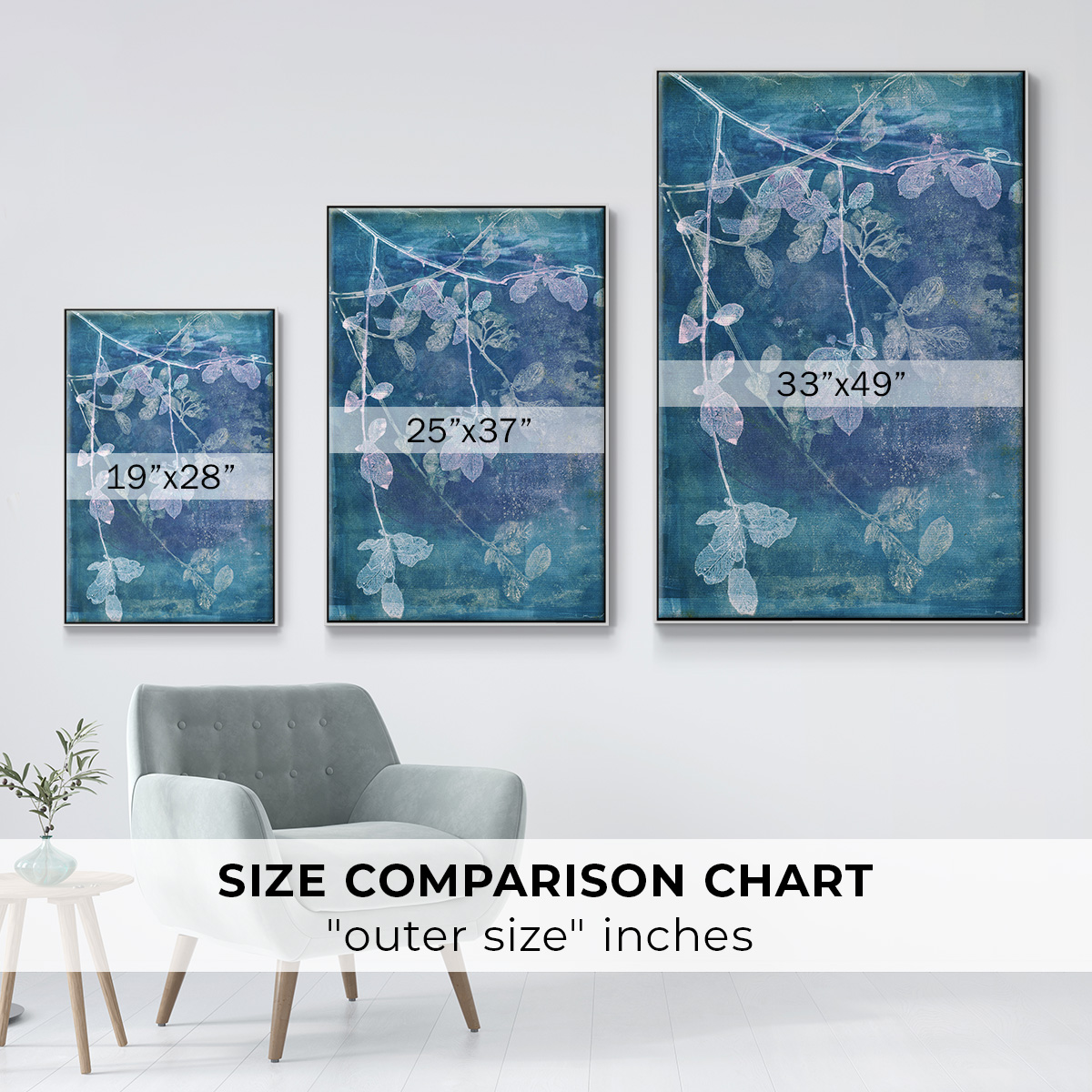 Branching Out VII Framed Premium Gallery Wrapped Canvas - Ready to Hang - 25 x 37 - White Floating Frame
