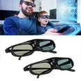thumbnail image 3 of 3D Movie Glasses, 144Hz Rechargeable Widely Compatible 3D Projector Glasses 2Pcs with USB Charging Cable for 3D Movie for DLP Link Projector, 3 of 7