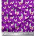 thumbnail image 1 of Soimoi Purple Cotton Poplin Fabric Artistic Leaf & Floral Print Fabric by the Yard 56 Inch Wide, 1 of 3