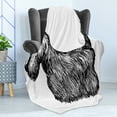 thumbnail image 4 of Scottie Dog Soft Flannel Fleece Throw Blanket, Hand-drawn Brush Stroked Illustration of Scottish Terrier, Cozy Plush for Indoor and Outdoor Use, 60" x 80", Charcoal Grey and White, by Ambesonne, 4 of 5