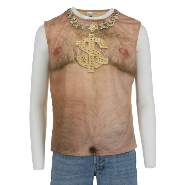 Smiffys Adult 70s Realistic Hairy Chest Costume Top