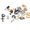 thumbnail image 1 of Pendientes Colgantes, Pendientes Cruzados negros establecidos HIPOALERGÉNICOS MÚLTIPLES Forma 15 Pares para Bodas para Hombres Mujeres, 1 of 7