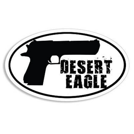 - 3x5 inch Oval Desert Eagle Pistol Sticker - decal gun ammo nra handgun 547 gas