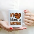 thumbnail image 3 of Coffee Mugs My Heart Belongs To Basketball Gifts for Hoop Player or Fans Coffee Lovers 11oz 15oz White Mug Christmas Gift, 3 of 7