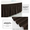 thumbnail image 6 of Subrtex Wrap Around Bed Skirt Elastic Elegant Soft Fabric Ruffled Fade Resistant Replaceable (Queen, Chocolate), 6 of 8