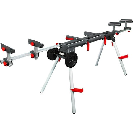 

Professional Miter Saw Workstation Universal Mount Durable Steel Construction Portable Supports 500 Lbs.