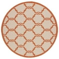 thumbnail image 3 of SAFAVIEH Courtyard Estelle Geometric Indoor/Outdoor Area Rug, 5'3" x 5'3" Round, Beige/Terracotta, 3 of 4