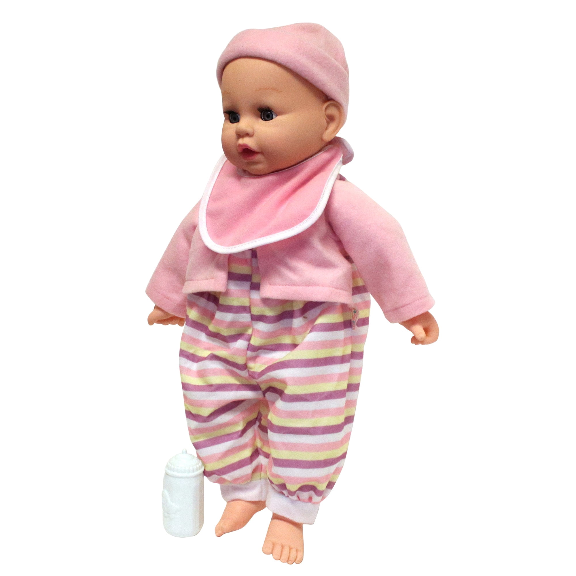 Baby's First: So Big - Striped Pajamas with Matching Baby Cap - 19" Baby Doll, 3pc Toy Care Accessories, Sleepy Time Eyes, Soft & Cuddly, Toddlers-Kids 2 years & UP