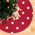 thumbnail image 5 of Coolnut Red Polka Dot Christmas Tree Skirt 48", Large Christmas Tree Mat Xmas Holiday Home Party Decor, 5 of 6
