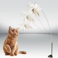 thumbnail image 2 of Baohd Cat Stick Toy Feathers Strong Sucker Base IQ Improving for Catch, 2 of 6