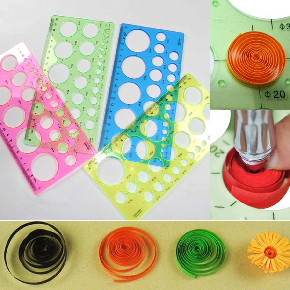 Quilling Ruler Template Tool Kit Circle Size Origami Paper Handcraft