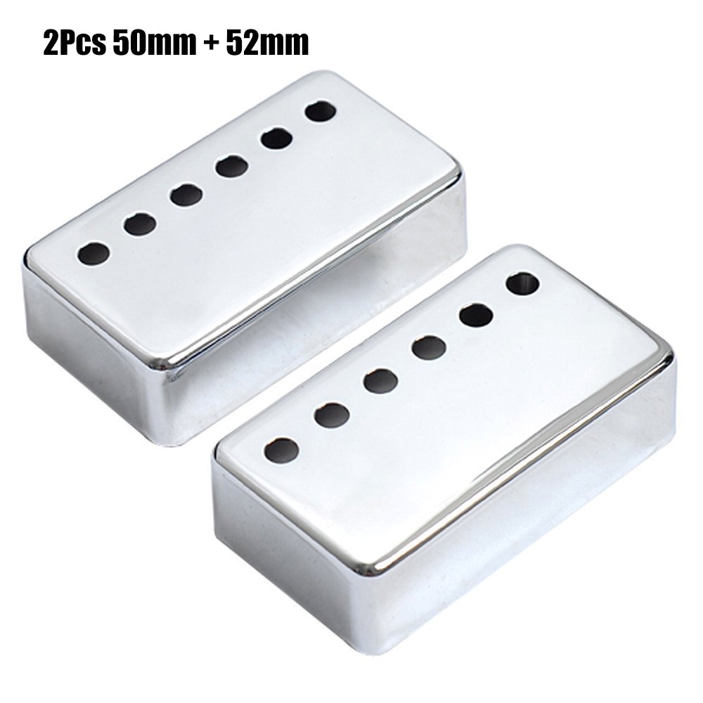 2Pcs Humbucker Guitar Pickup Cover 50mm + 52mm Pole Spacing Metal LP