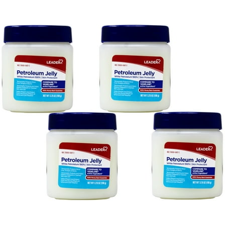 4 Pack - Leader Petroleum Jelly Skin Protectant 3.75 Oz Jar