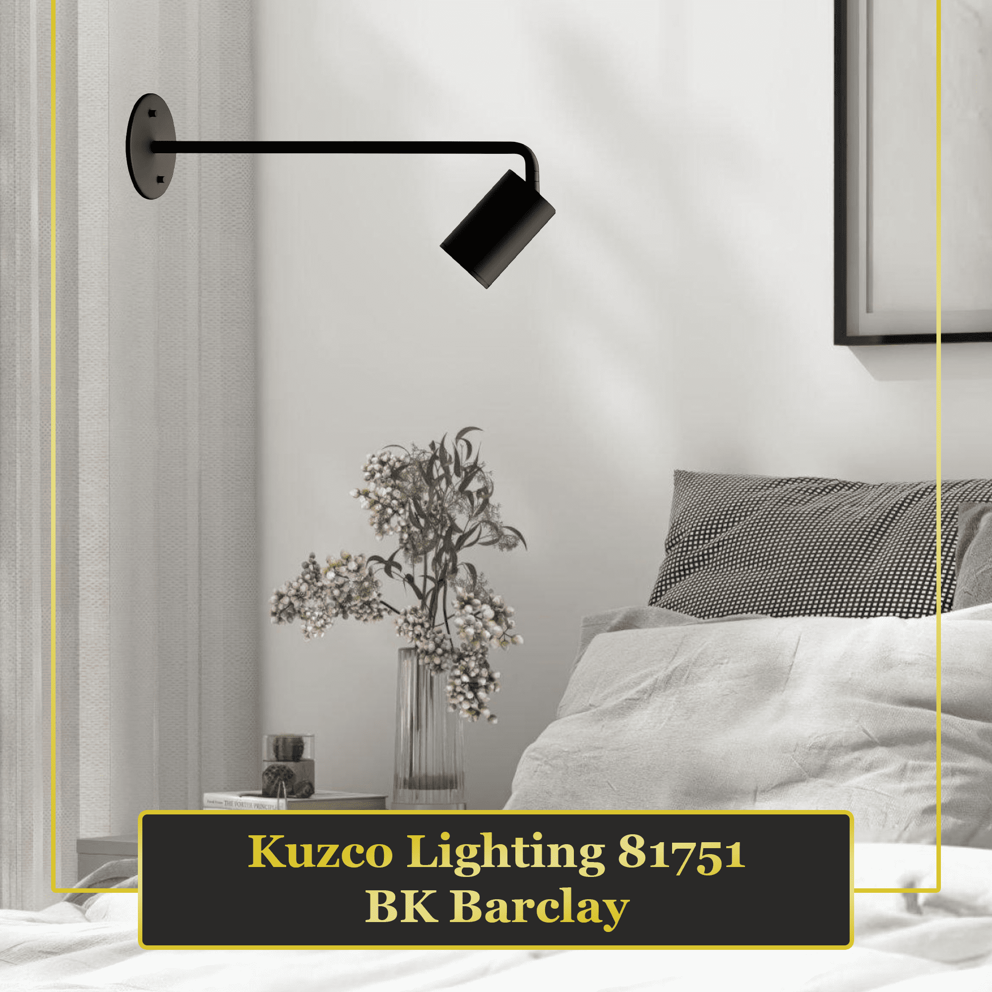 Kuzco 81751-BK Barclay 3.5" Adjustable Black Track Lighting Fixture, GU10 50W