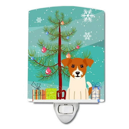

Caroline s Treasures BB4233CNL Merry Christmas Tree Jack Russell Terrier Ceramic Night Light 6x4x3 multicolor