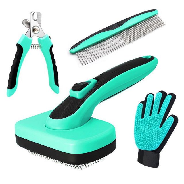 Cepillo para perros, peine para perros, cepillo para el cuidado de mascotas, kit de cortaúñas para gatos, herramientas para quitar el pelo suelto de las mascotas, elimina suavemente el pelo enredado