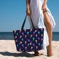 thumbnail image 3 of Wukai Sea Jellyfish Print Zipper Bag,large Beach Tote Bag,Waterproof Sandproof Bag,Grocery and Picnic Tote Travel Bag, 3 of 5