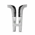 thumbnail image 2 of 2Ct Round Cut Simulated Black & White Diamond Wedding Enhancer Wrap Ring Guard 14K White Gold Plated 925 Silver For Her, 2 of 4