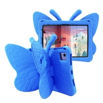 ELEHOLD Cute Kids Case for iPad 9th/8th/7th Generation 10.2" (2021/2020/2019) / Air 3rd Gen/Pro 10.5 Kids Friendly EVA Butterfly Design Kickstand Heavy Duty Rugged Shockproof Protective Case,Blue
