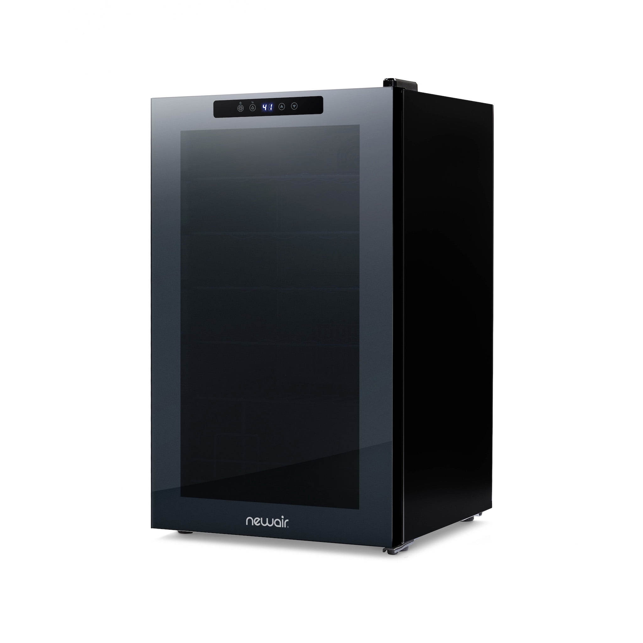 Newair Shadow Series Wine Cooler Refrigerator 24 Bottle, Freestanding Mirrored Wine Fridge with Double-Layer Tempered Glass Door & Compressor Cooling for Reds, Whites, and Sparkling Wine