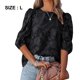 thumbnail image 2 of Camisa holgada de gasa con mangas abullonadas y textura floral Adepaton BST2002918-3, 2 of 6