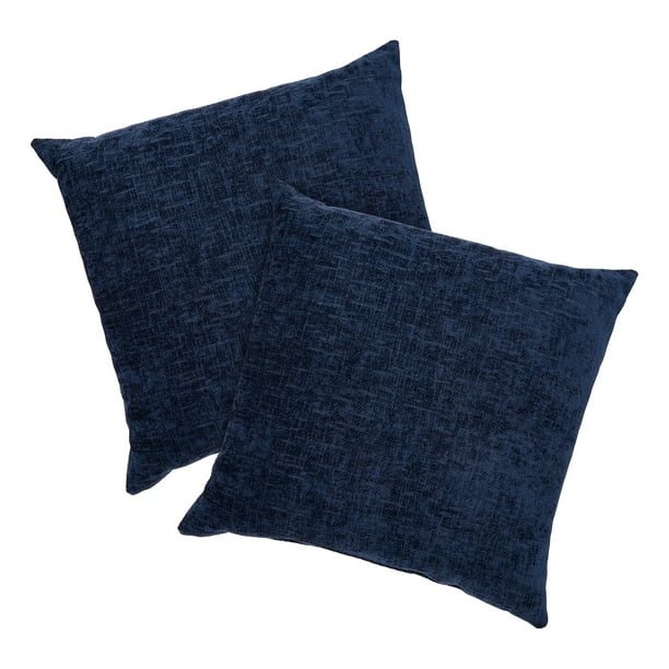 Mainstays Chenille Decorative Square, Navy Blue Throw Pillows For Sofa Beds