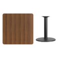 thumbnail image 2 of Flash Furniture Plateau de Table Carré en Noyer avec Base Ronde de 24 Tables [XU-WALTB-3636-TR24-GG], 2 of 2