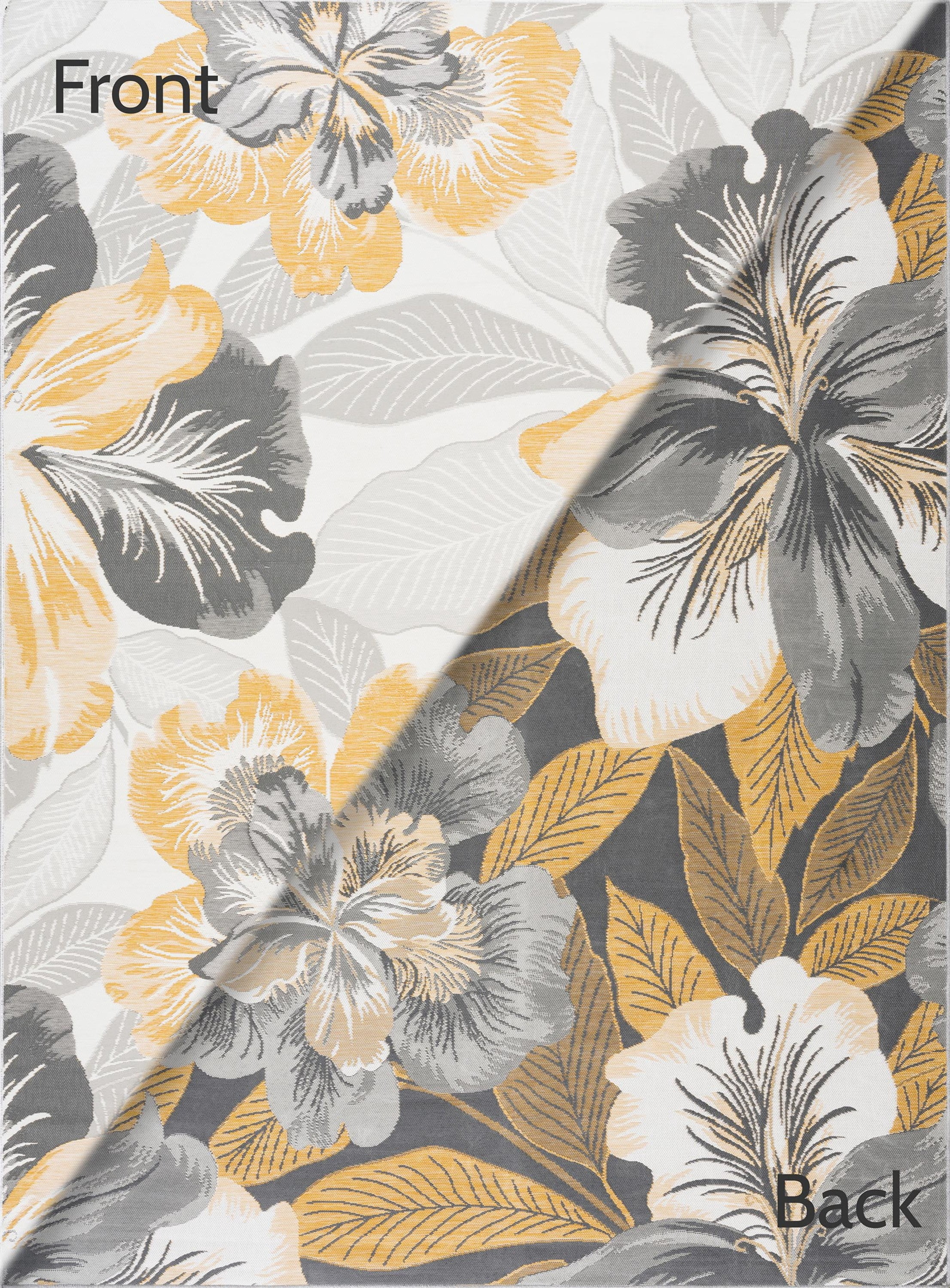 Bliss Rugs Floral Indoor Outdoor Rug Reversible Runner Rug for Patio, Hallway, Entryway, Deck, Cream ,2' x 8'