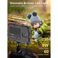 thumbnail image 2 of Luz de video LED Moman Luz de cámara para fotografía Luces de grabación de video portátiles de 5000 mAh con zapata fría Mini luz CRI 98+ Regulable 2500-9000K Iluminación de video Luz de video LED en l, 2 of 5