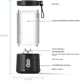 thumbnail image 3 of Licuadora portátil para batidos, fácil limpieza, cuchillas multifunción de acero inoxidable, licuadora ligera, sin BPA, con interruptor de seguridad, diseño portátil, 3 of 5