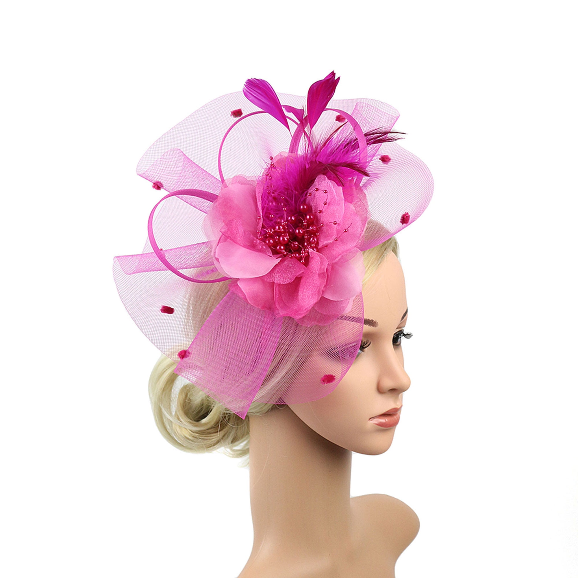 Vintage Women Sinamay Hairpin Fascinator with Cocktail Party Derby Wedding Hat 