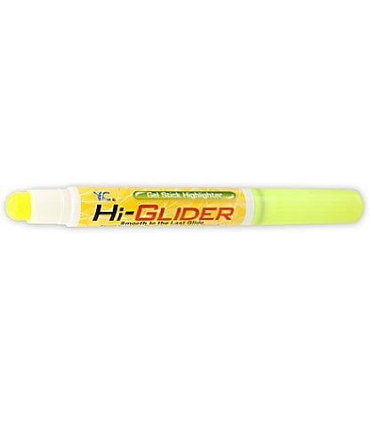 Hi-glider Gel Stick Highlighter Yellow Box of 10