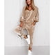 thumbnail image 4 of Women Velour Tracksuits, V Neck Single Row Zipper Casual Autumn Winter Fashionable Women Velour Sweatsuit Long Sleeve For Sports For Shopping For Home, 4 of 5