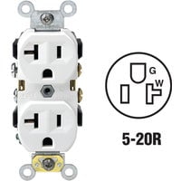 Leviton 5800-Wsp 20-Amp, 125-Volt, Receptacle Duplex, Self-Grounding, White