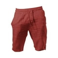 thumbnail image 2 of WEIYLL Men's Pants Summer Casual Solid Color Linen Shorts Cropped Red Pant Size M, 2 of 3