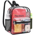 thumbnail image 1 of Mochila transparente MAY TREE Bolsa de estadio transparente de PVC negro, 1 of 6