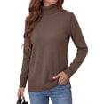 thumbnail image 2 of MOSHU Turtleneck Sweaters for Women Long Sleeve Casual Tops Knit Womens Pullover Sweaters Winter Clothes, 2 of 10
