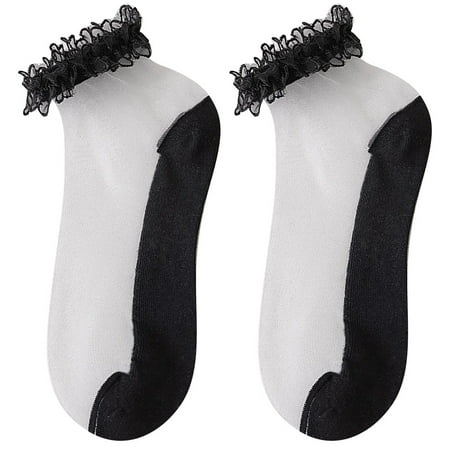 

Women Socks Fashion Lace Trim Casual Socks Ankle Socks Sheer Socks for Summer