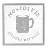 Stupell Industries No Talkie Before Coffee Phrase Grey Drink Mug, 24 x 24,Design by Daphne Polselli