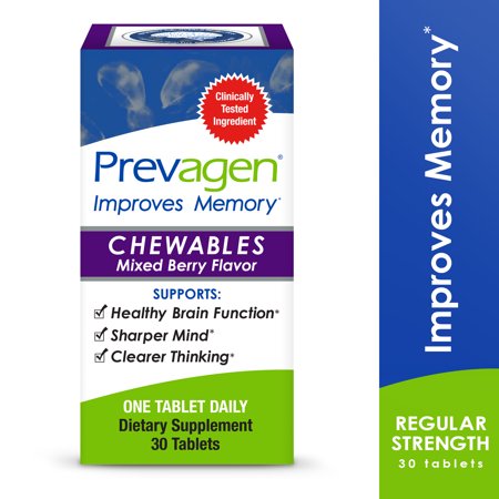 Prevagen Regular Strength Memory Improvement Chewable Tablets, Mixed Berry, 30