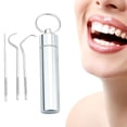 thumbnail image 4 of Juego de Palillos de dientes portátiles Yinane de acero inoxidable 3 uds, 4 of 8