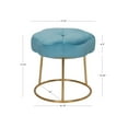 thumbnail image 6 of Linon Coston Backless Velvet Vanity Stool, Gold/Light Blue, 6 of 18