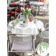 thumbnail image 5 of Outdoor Tablecloths with Umbrella Hole & Zipper, Spring Botanical Round Tablecloths 60 Inch, Watercolor Leaves Flowers Birds Country Waterproof Table Cloth, Patio/Pool/Picnic Table Covers, 5 of 8