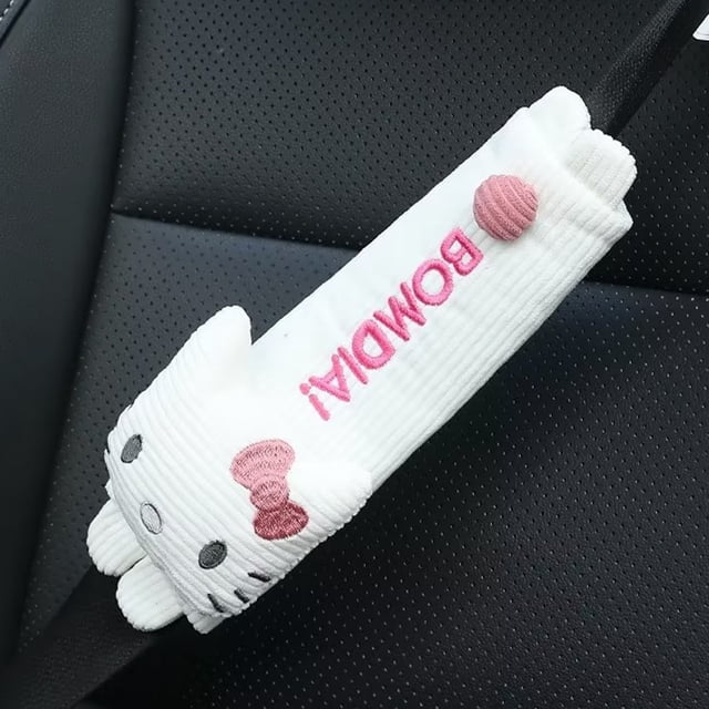 New My Melody-cojín para la espalda, reposacabezas, funda de cinturón de seguridad, Material de pana, suave, abrazo, juguete de felpa, decoración de coche para chicas, regalos de navidad