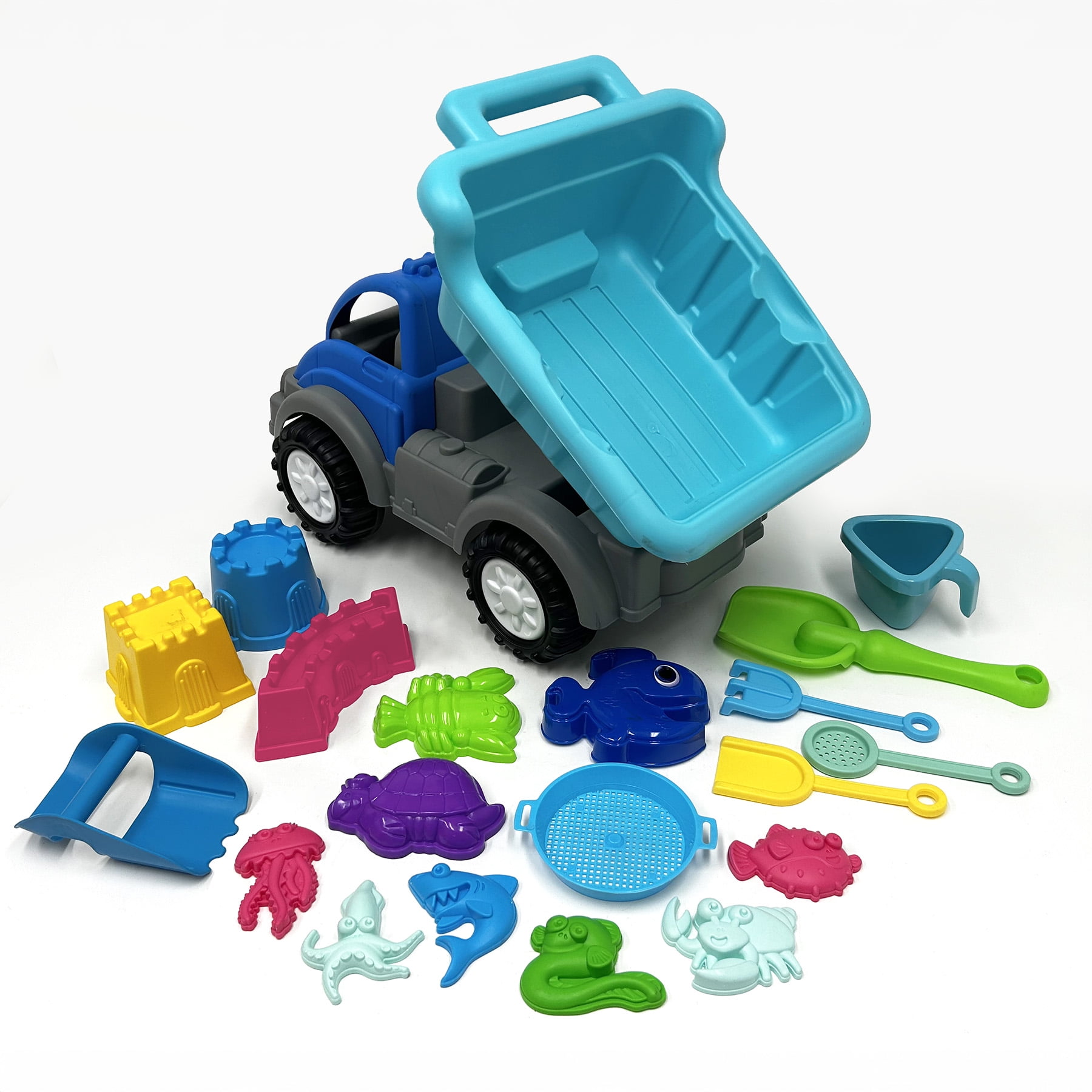 American Plastic Toys Large Dump Truck Sand Toys Set