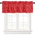 thumbnail image 2 of Curtain Valances for Windows, Vintage Cartoon Red Delicious Jelly Chewy Taste Rod Pocket Valance Window Treatments Short Curtains for Kitchen Bathroom Living Room 54 x 18 Inches, 1 Panel, 2 of 6