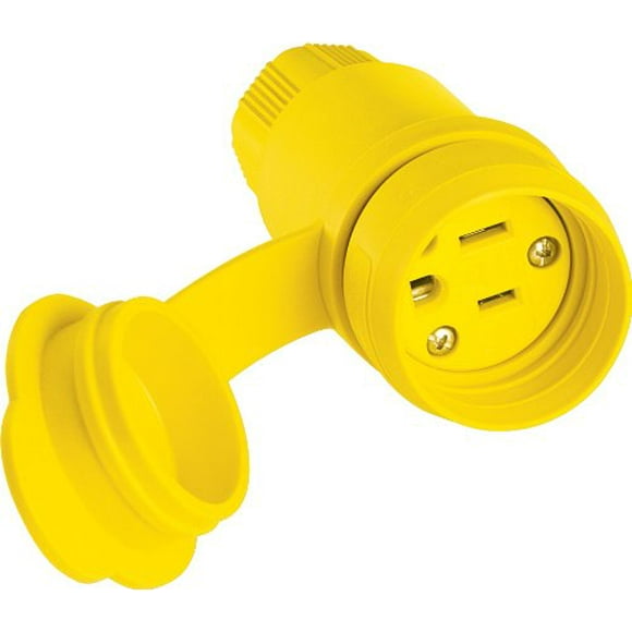Cooper Wiring Devices 15W47-K 15-Amp 2-Pole 3-Wire 125-Volt Industrial Grade Connector, Yellow
