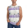 thumbnail image 2 of Goofa Lavender and Butterfly Printed Men's Sleeveless T-Shirt - Athletic Gym Workout Tank Top for Men - Moisture-Wicking, UPF 30+ Quick-Dry Muscle Tee-Medium, 2 of 8
